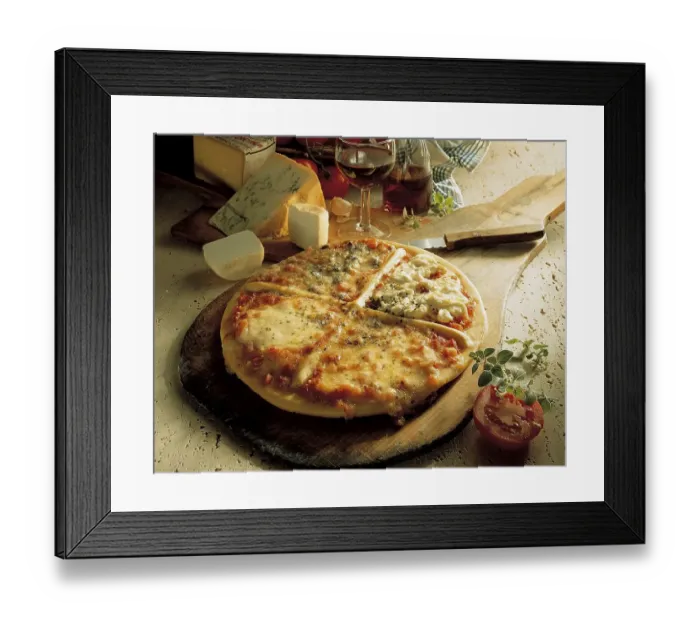 Framed Print : Neapolitan cheese pizza with mozzarella