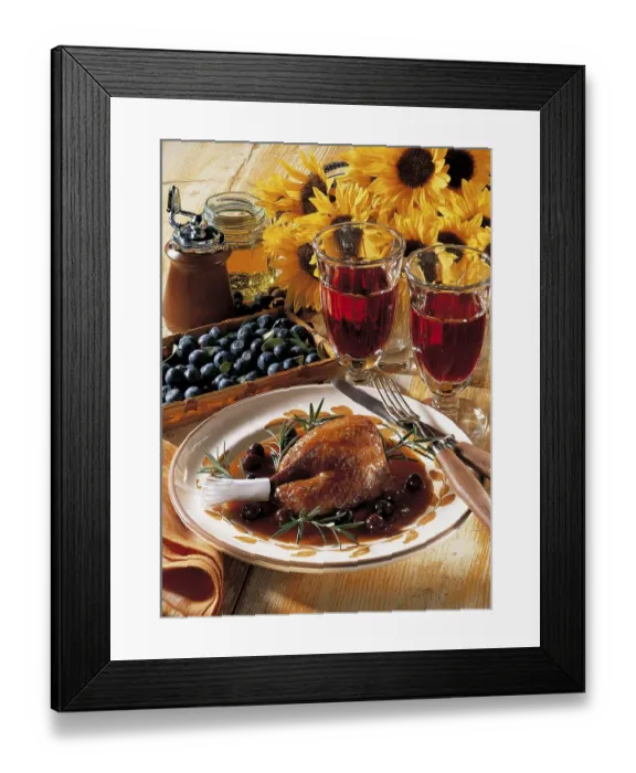 Framed Print : Wild duck from New England with blueberries Framed Print : Wild duck from New England with blueberries