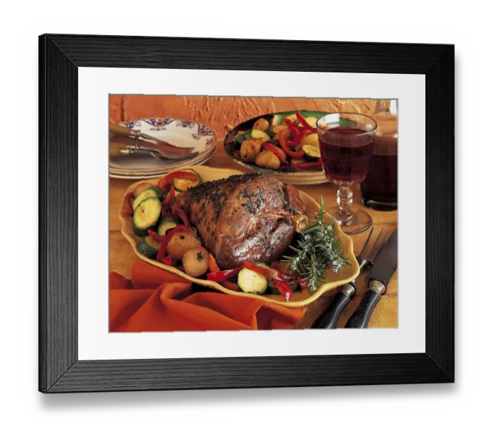 Framed Print : Leg of lamb from Provence with potatoes Framed Print : Leg of lamb from Provence with potatoes