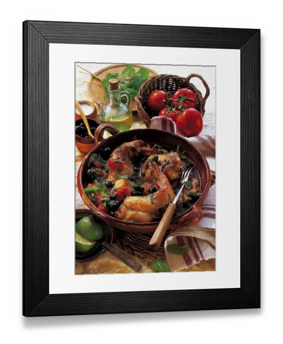 Framed Print : Rabbit with olives and tomatoes, Tunisia, Africa Framed Print : Rabbit with olives and tomatoes, Tunisia, Africa