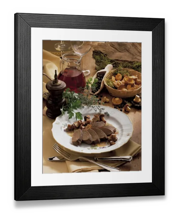 Framed Print : Venison with chanterelles, Austria, Europe
