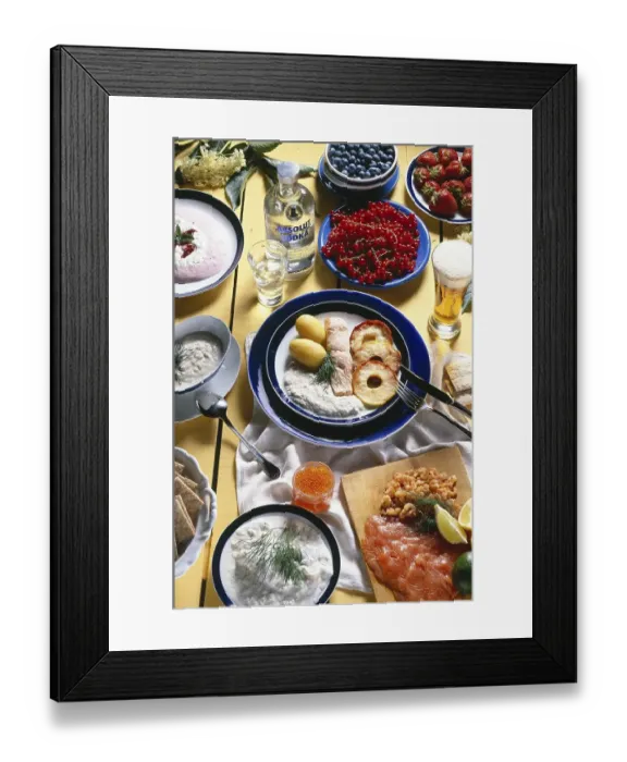 Framed Print : Swedish national cuisine, smoked salmon
