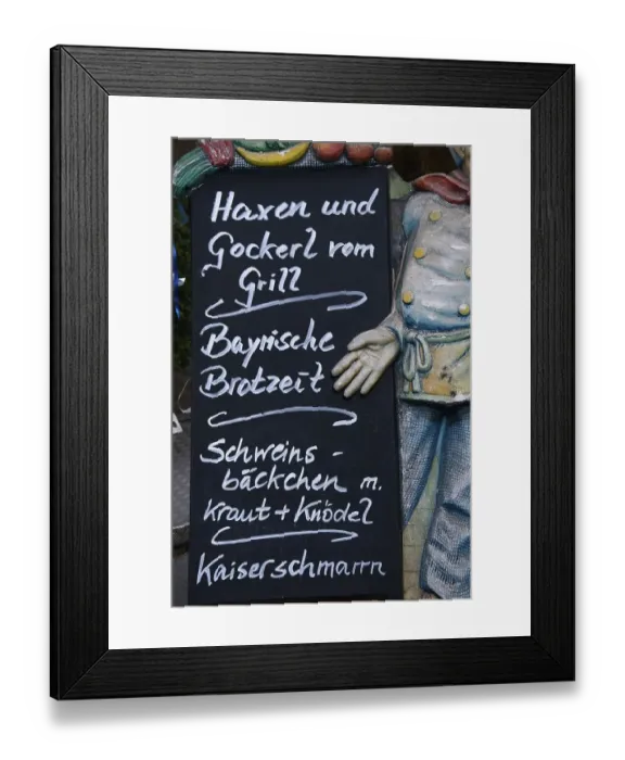 Framed Print : Bavarian menu