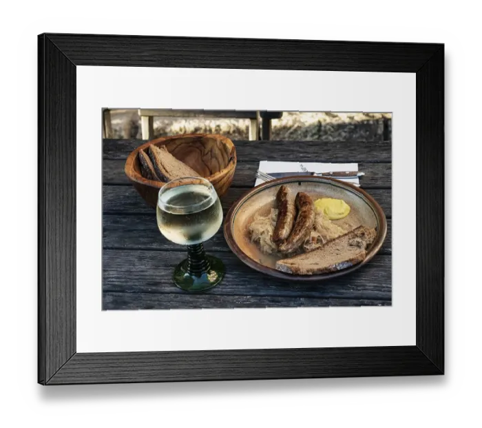 Framed Print : Franconian sausages, sauerkraut Framed Print : Franconian sausages, sauerkraut