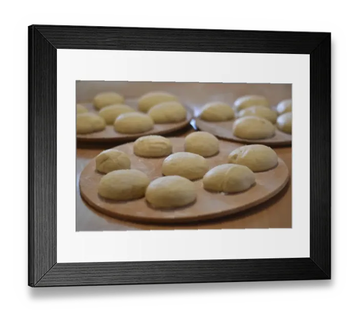Framed Print : Preparation of steam noodles in
