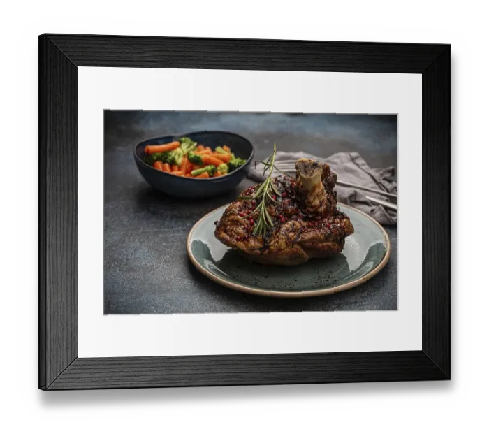Framed Print : Delicious roasted ham or pork knuckle with glazed brown crispy skin Framed Print : Delicious roasted ham or pork knuckle with glazed brown crispy skin