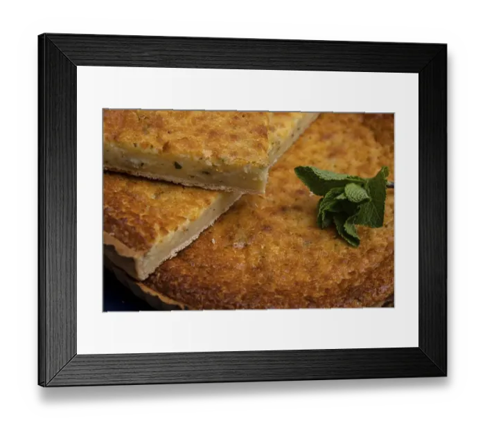 Framed Print : Flao, typical cheese cake, Can Jeroni bakery Framed Print : Flao, typical cheese cake, Can Jeroni bakery