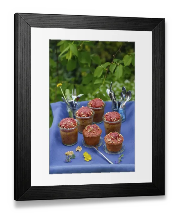 Framed Print : Southern German cuisine, nut cake with beetroot