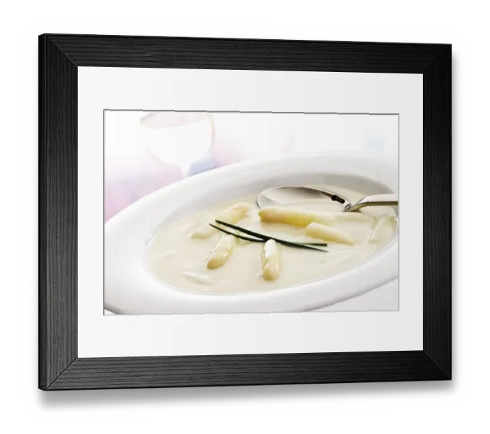 Framed Print : Cream of asparagus soup