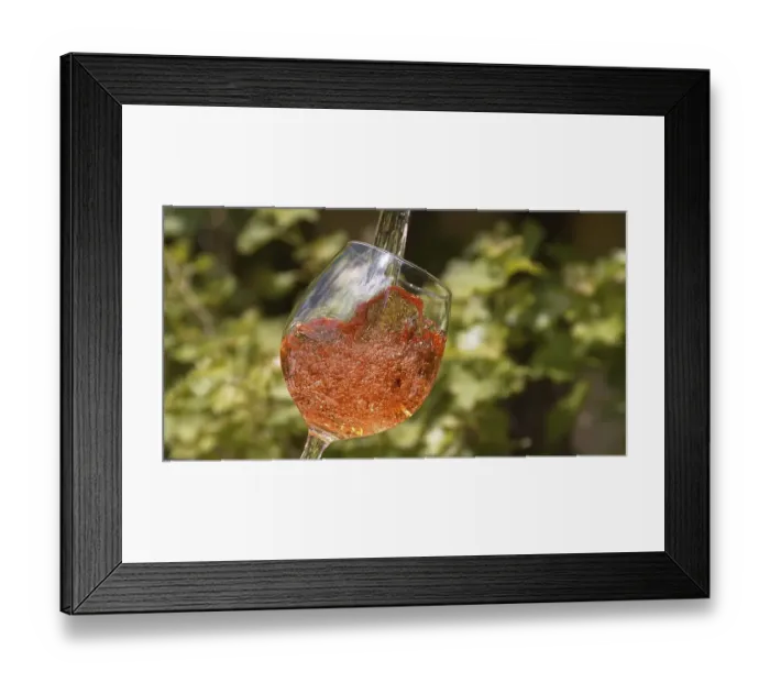 Framed Print : Pink Wine being poured into Glass