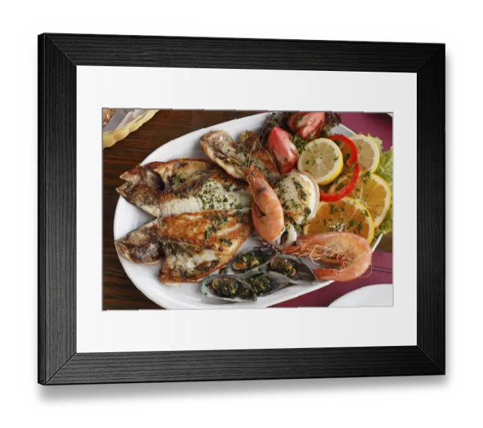 Framed Print : Mixed fish platter, La Palma, Canary Islands Framed Print : Mixed fish platter, La Palma, Canary Islands