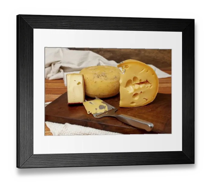Framed Print : Variety cheese board