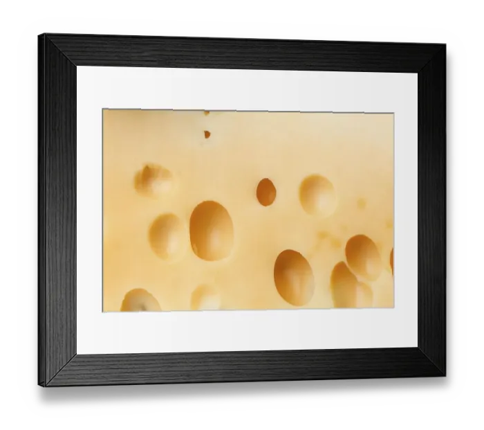 Framed Print : Close up gourmet emmental cheese