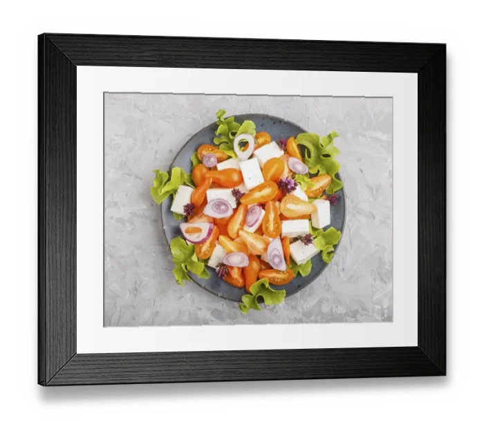 Framed Print : Vegetarian salad with fresh grape tomatoes