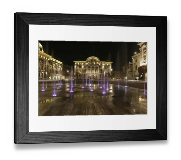 Framed Print : The 26 water fountains, symbolizing the 26 federal cantons