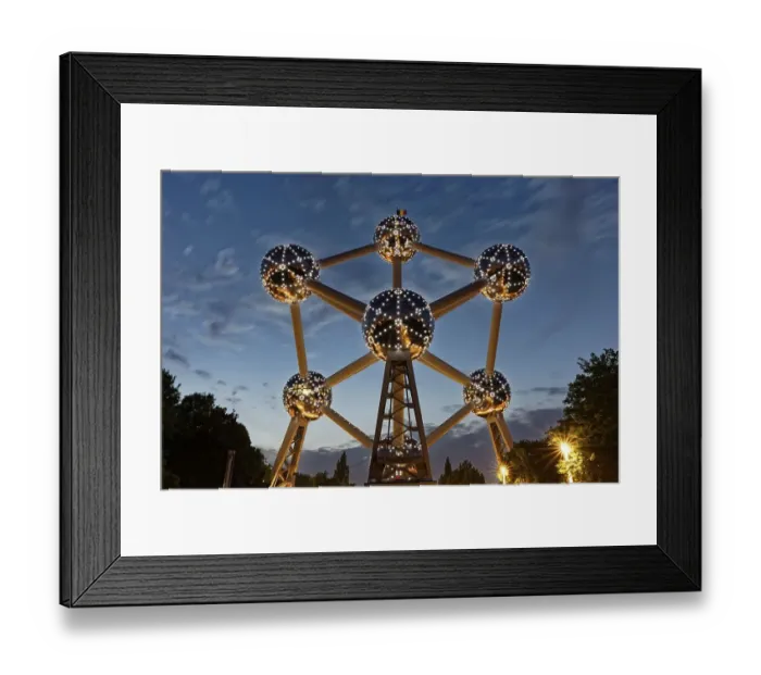 Framed Print : Illuminated Atomium, Blue hour
