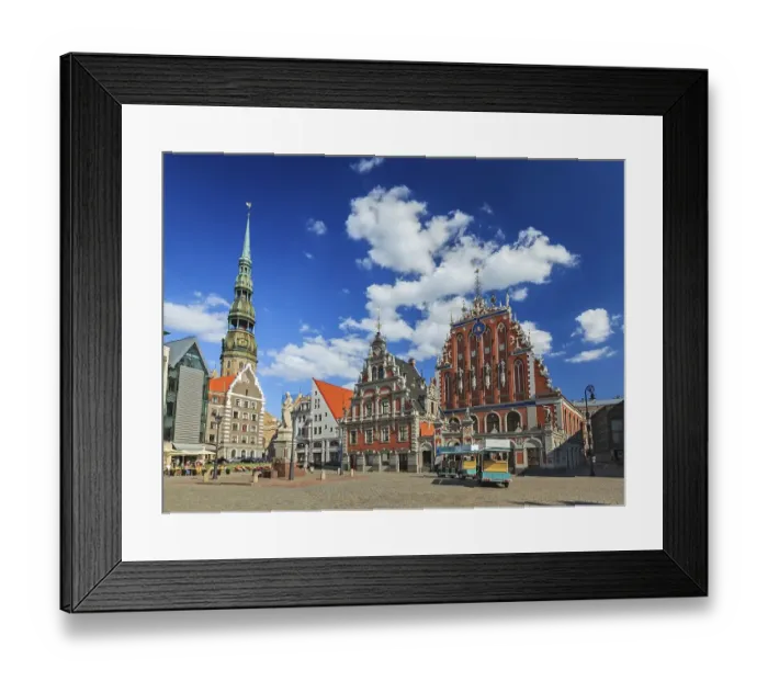 Framed Print : Riga Town Hall Square, House of the Blackheads and St