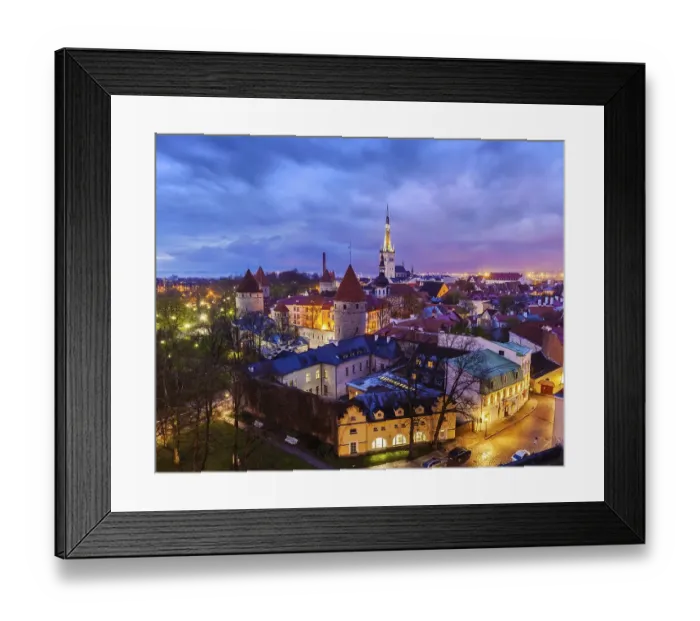 Framed Print : Aerial view of Tallinn Medieval Old Town with St Framed Print : Aerial view of Tallinn Medieval Old Town with St
