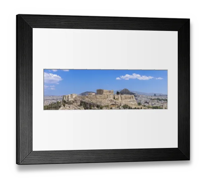 Framed Print : Ancient landmark citadel Acropolis of Athens seen from the Hill of the Muses