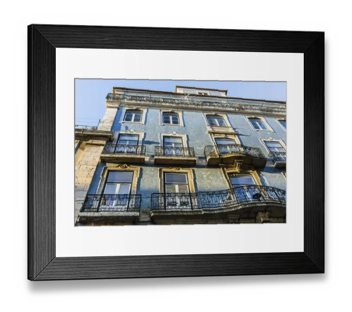 Framed Print : Old building, facade with typical azulejos Framed Print : Old building, facade with typical azulejos