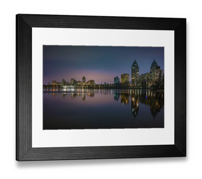 Framed Print : Night view of modern buildings in the Obolon district of Kiev Framed Print : Night view of modern buildings in the Obolon district of Kiev