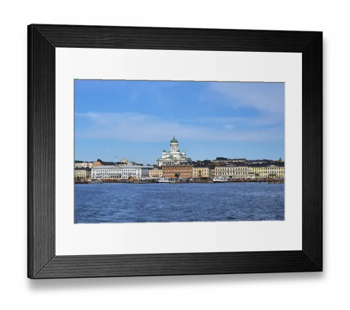 Framed Print : View on capitol of Finnland city of Helsinki with its islands and harbours