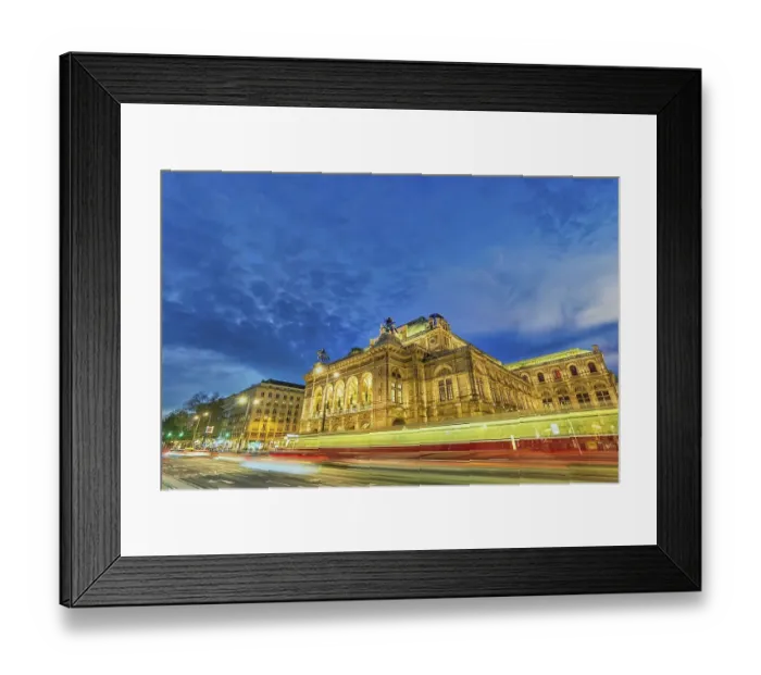 Framed Print : Vienna Austria night city skyline at Vienna State Opera
