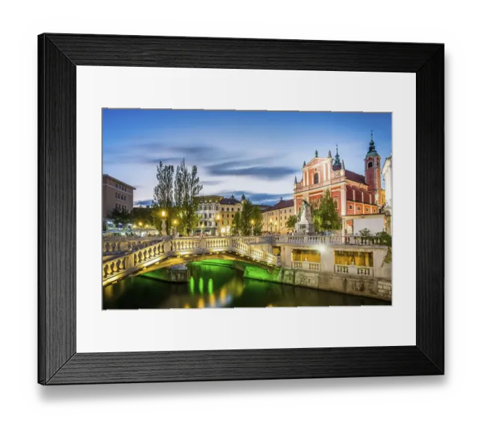 Framed Print : Tromostovje in the city center Framed Print : Tromostovje in the city center