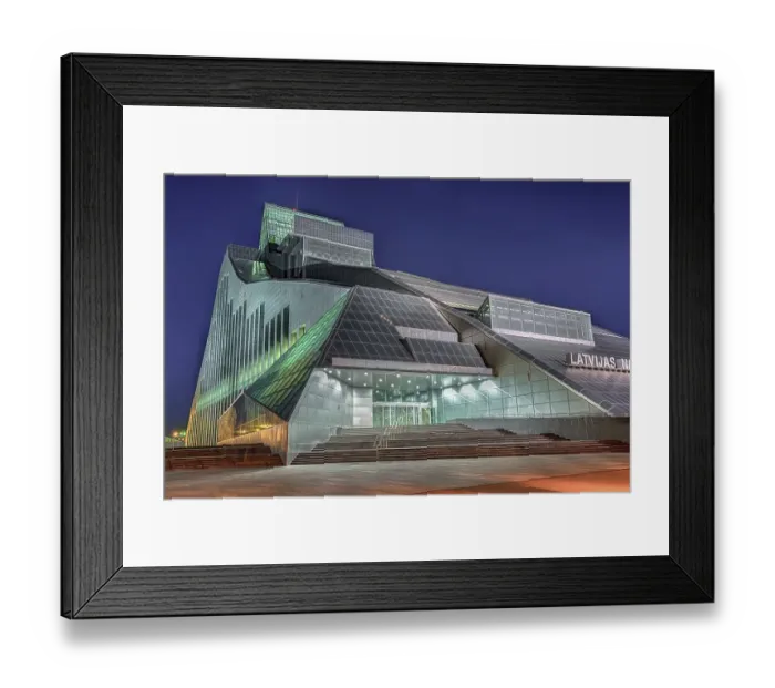 Framed Print : National Library at Night, Riga, Latvia, Europe