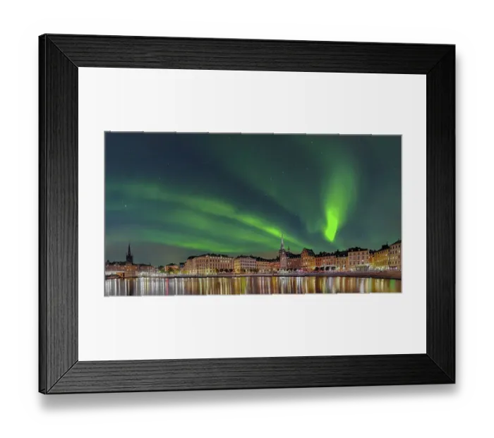 Framed Print : Gamla Stan, Northern Lights, Stockholm