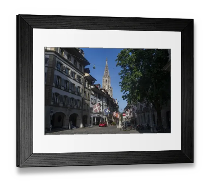 Framed Print : Muenstergasse, Unesco site Bern Framed Print : Muenstergasse, Unesco site Bern