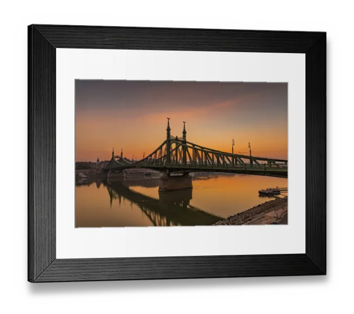 Framed Print : Freiheitsbruecke with Danube, Dawn Framed Print : Freiheitsbruecke with Danube, Dawn