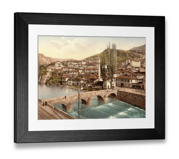 Framed Print : Sarajevo, Sarajevo, View to Alifakovak
