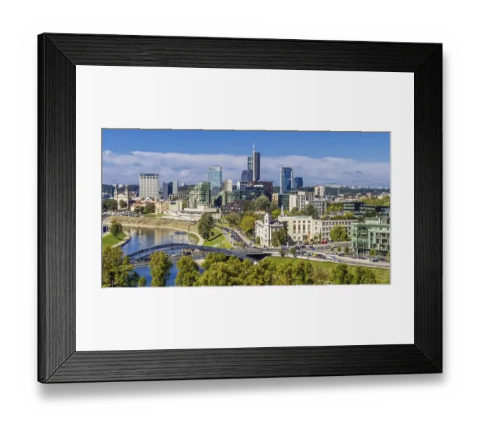 Framed Print : Panoramic view of city centre of Vilnus