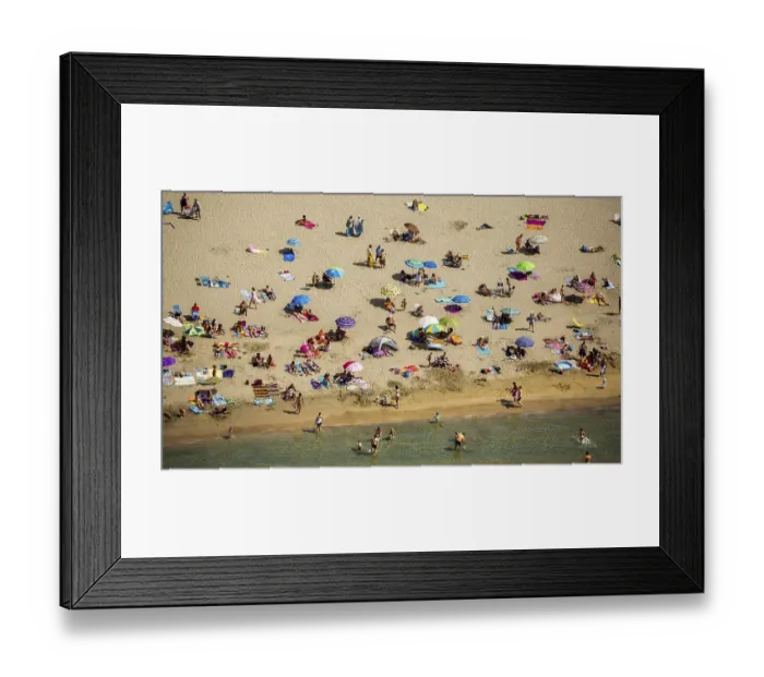 Framed Print : Beach with bathers, La Grande-Motte