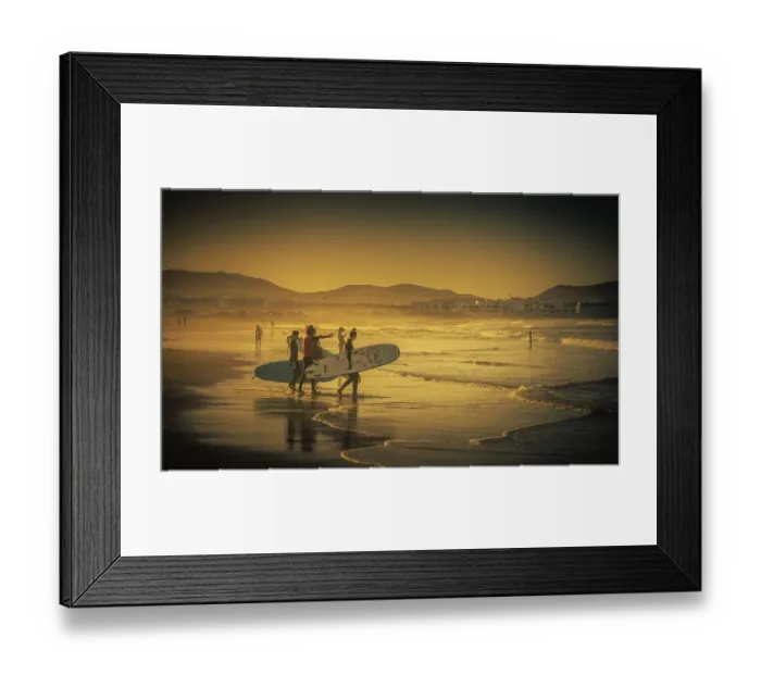 Framed Print : Surfers on the beach, Playa Famara