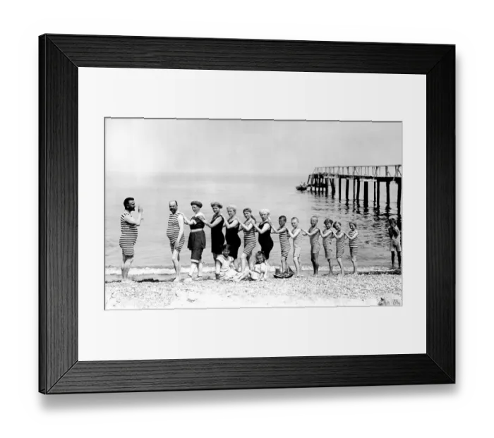Framed Print : Historic photograph, people standing in a row according to their height Framed Print : Historic photograph, people standing in a row according to their height