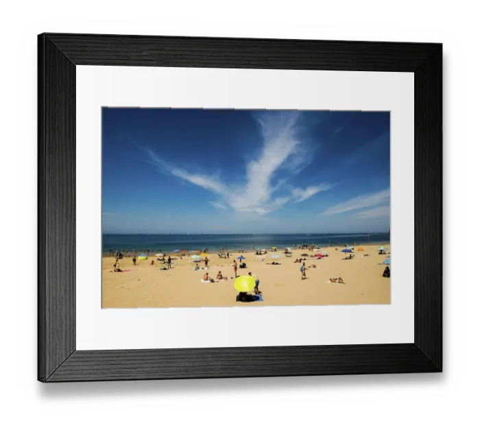 Framed Print : People on the beach, Hendaye, near Saint-Jean-de-Luz
