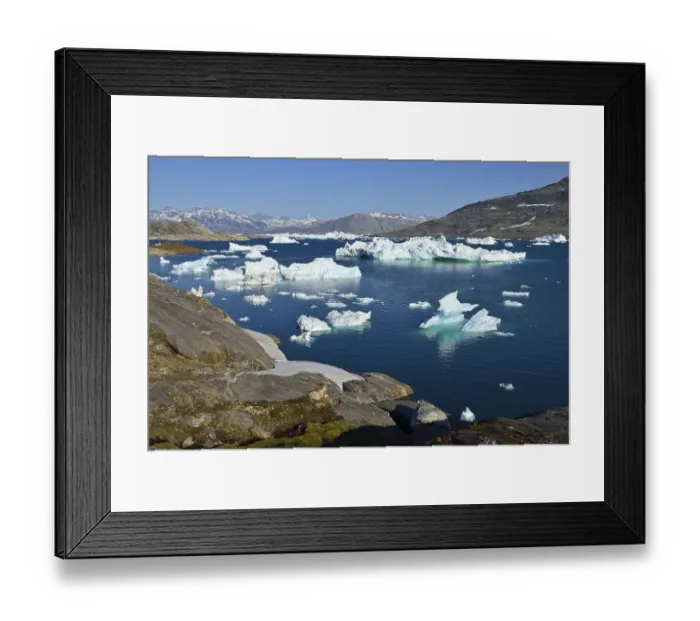 Framed Print : Icebergs drifting in Tasiilaartik Fjord