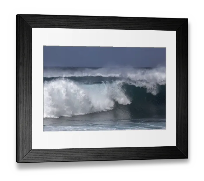 Framed Print : Breaking waves, strong swell, spray