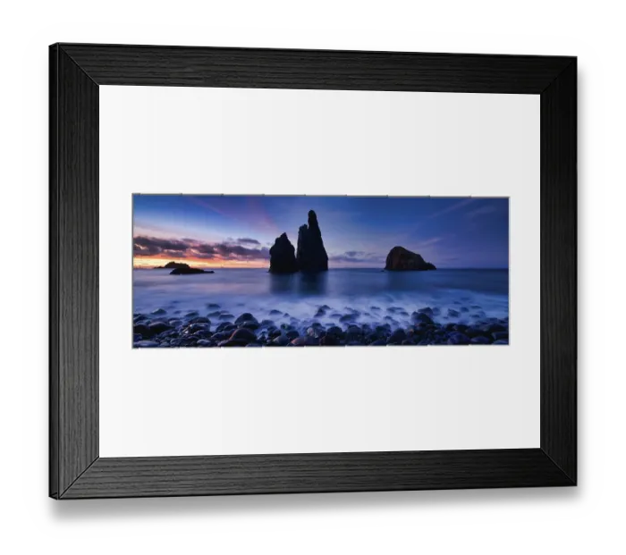 Framed Print : Panorama, volcanic rock formation Ilheus da Rib