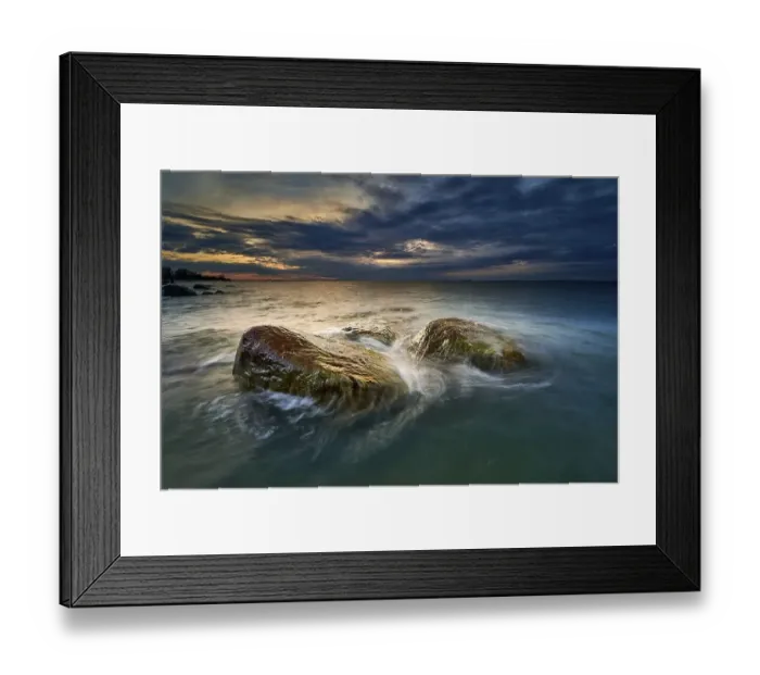 Framed Print : Rocky baltic seascape in the evening Framed Print : Rocky baltic seascape in the evening