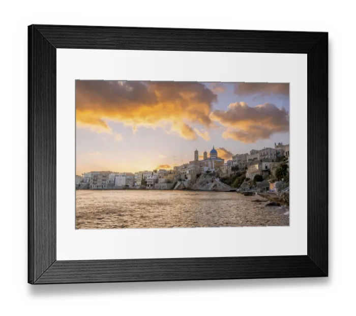 Framed Print : View of the village with the Greek Orthodox church of Agios Nikolaos Framed Print : View of the village with the Greek Orthodox church of Agios Nikolaos