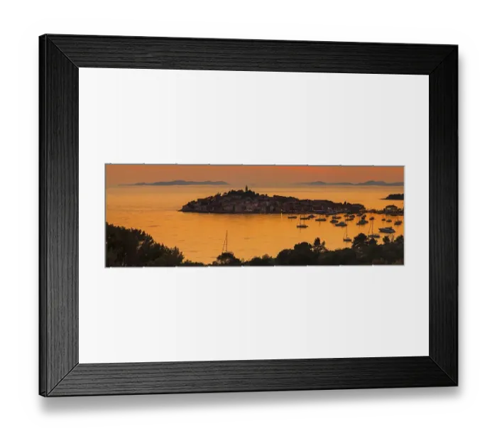 Framed Print : Primosten at sunset, Croatian Adriatic coast