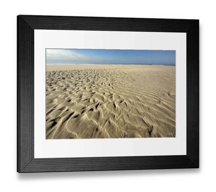 Framed Print : Sand ripple patterns on the beach