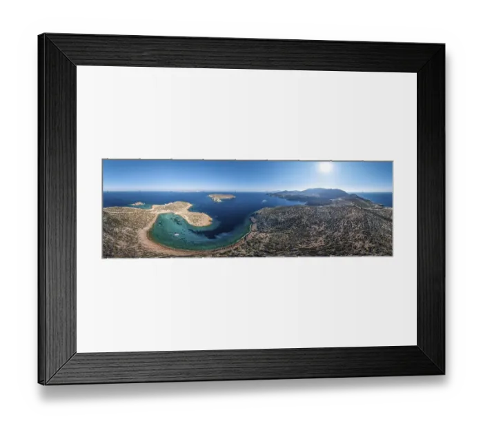 Framed Print : Aerial view, sailboats in a bay