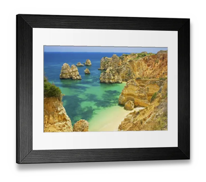 Framed Print : Rocky Camilo beach, Praia do Camilo Framed Print : Rocky Camilo beach, Praia do Camilo
