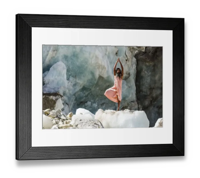 Framed Print : A Sadhu, holy man, is standing in tree pose Framed Print : A Sadhu, holy man, is standing in tree pose