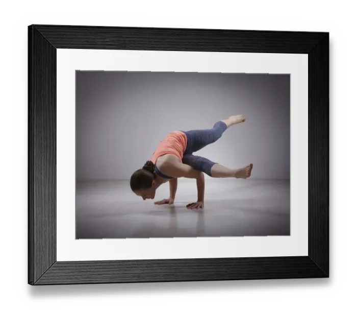 Framed Print : Beautiful sporty fit yogini woman practices yoga asana eka pada koundinyasana 1 Framed Print : Beautiful sporty fit yogini woman practices yoga asana eka pada koundinyasana 1