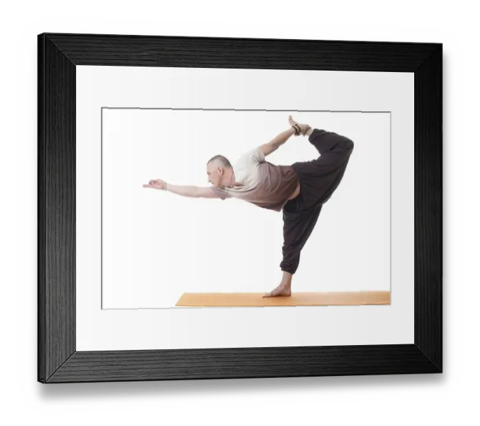 Framed Print : Image of man in sports wear practicing yoga Framed Print : Image of man in sports wear practicing yoga